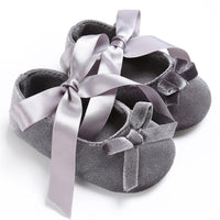 Baby Girls Bow Slip On Soft Sole Flat Shoes Wholesale - PrettyKid