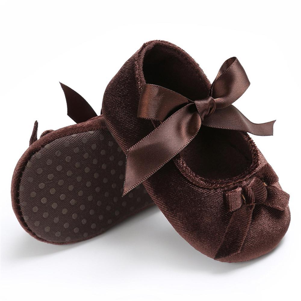 Baby Girls Bow Slip On Soft Sole Flat Shoes Wholesale - PrettyKid