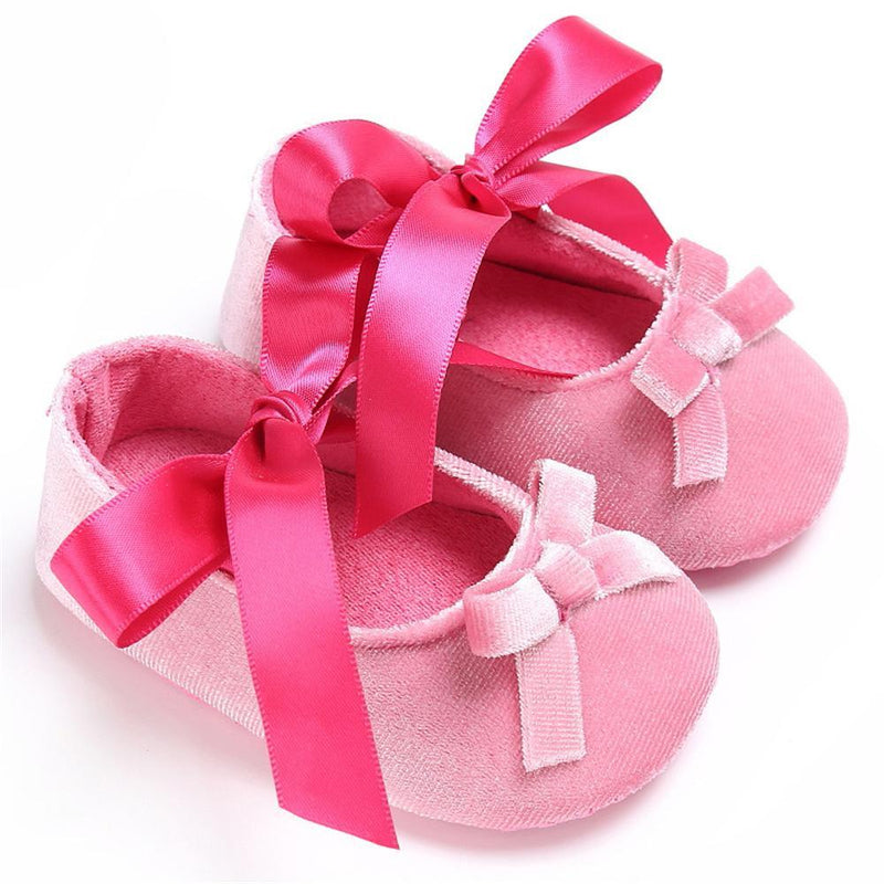 Baby Girls Bow Slip On Soft Sole Flat Shoes Wholesale - PrettyKid