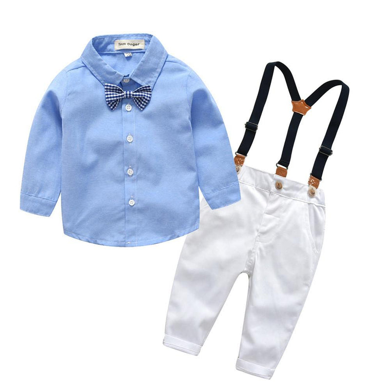 Boys Bow Tie Long-sleeve Shirt & Pants - PrettyKid