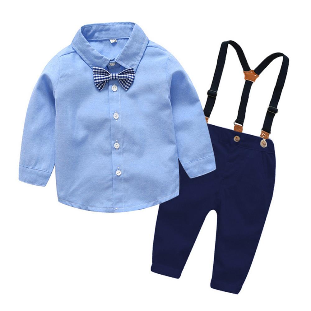 Boys Bow Tie Long-sleeve Shirt & Pants - PrettyKid