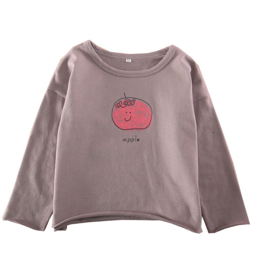 Boys Apple Printed Long Sleeve Top Baby Boys Clothing Wholesale - PrettyKid