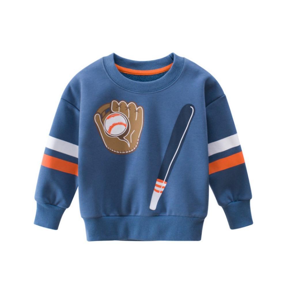 Boys Baseball Printed Long Sleeve Top Boys Wholesale Clothing - PrettyKid