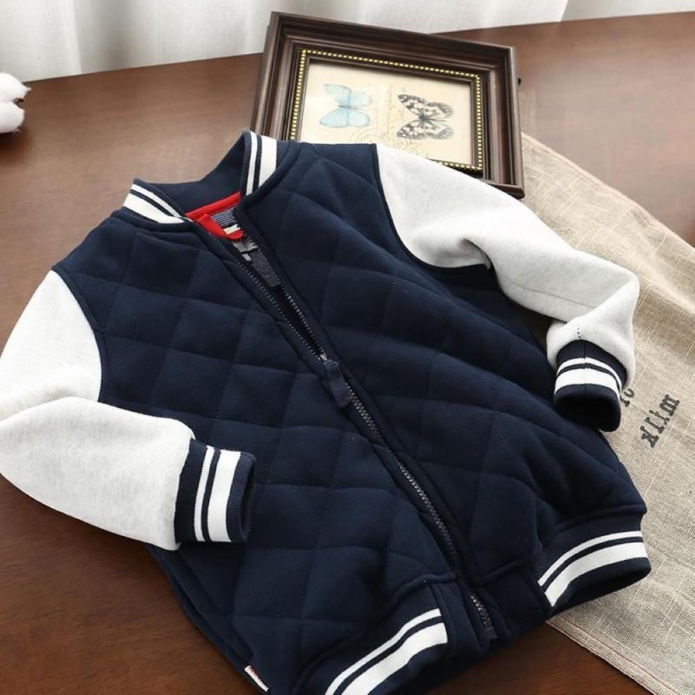 Boys Baseball Splicing Color Zipper Long Sleeves Jacket Boys Wholesale Clothing - PrettyKid