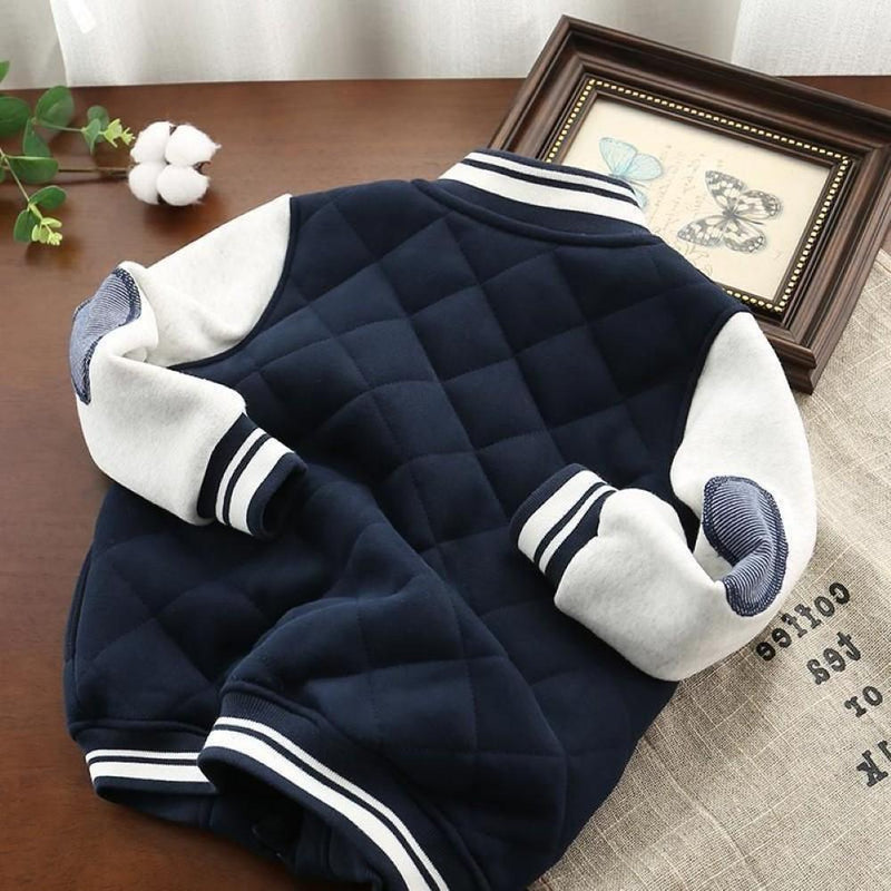 Boys Baseball Splicing Color Zipper Long Sleeves Jacket Boys Wholesale Clothing - PrettyKid
