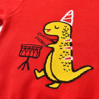 Boys Birthday Dinosaur Pattern Long Sleeves Knitting Sweater Little Boy Boutique Wholesale - PrettyKid