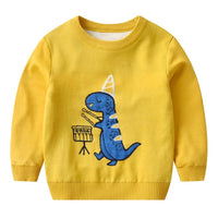 Boys Birthday Dinosaur Pattern Long Sleeves Knitting Sweater Little Boy Boutique Wholesale - PrettyKid