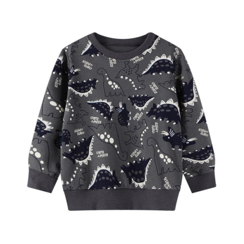 Boys Black Dionsaur Pattern Top & Pants Boys Casual Suits - PrettyKid