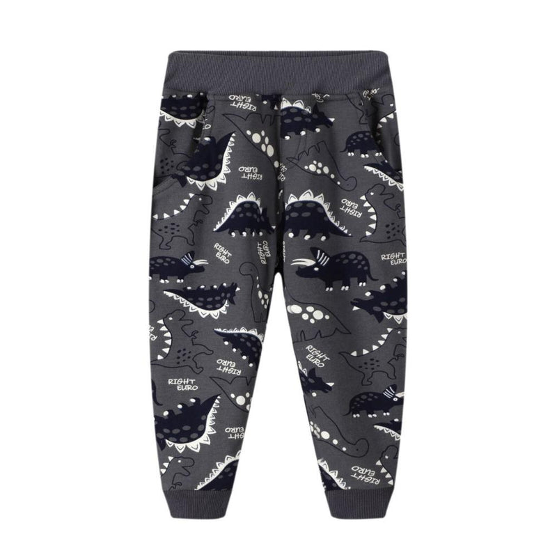 Boys Black Dionsaur Pattern Top & Pants Boys Casual Suits - PrettyKid