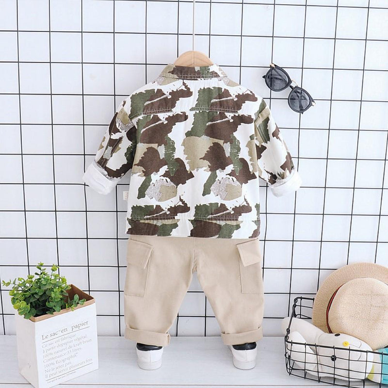 Boys Camouflage Long Sleeves Tooling Suits Wholesale Toddler Boy Clothes - PrettyKid
