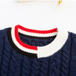 Boys Campus Style Stripe Sweater Wholesale Boys Boutique Clothing - PrettyKid
