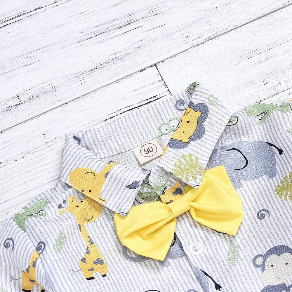 Boys Cartoon Animal Printed Stripe Suits Wholesale Boys Suits - PrettyKid