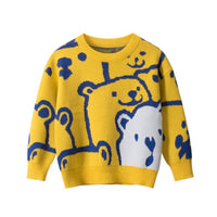 Boys Cartoon Bear Pattern Long Sleeves Knitting Sweater Baby Boy Knit Romper - PrettyKid