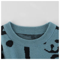 Boys Cartoon Bear Pattern Long Sleeves Knitting Sweater Baby Boy Knit Romper - PrettyKid