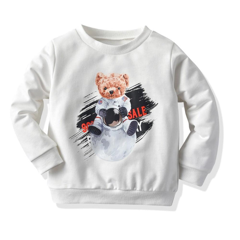 Boys Cartoon Bear Printed Top Little Boys Wholesale Clothing - PrettyKid