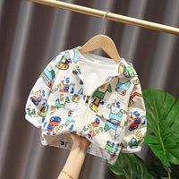 Boys Cartoon Car Hooded Zipper Jacket Baby Boy Wholesale Clothing - PrettyKid