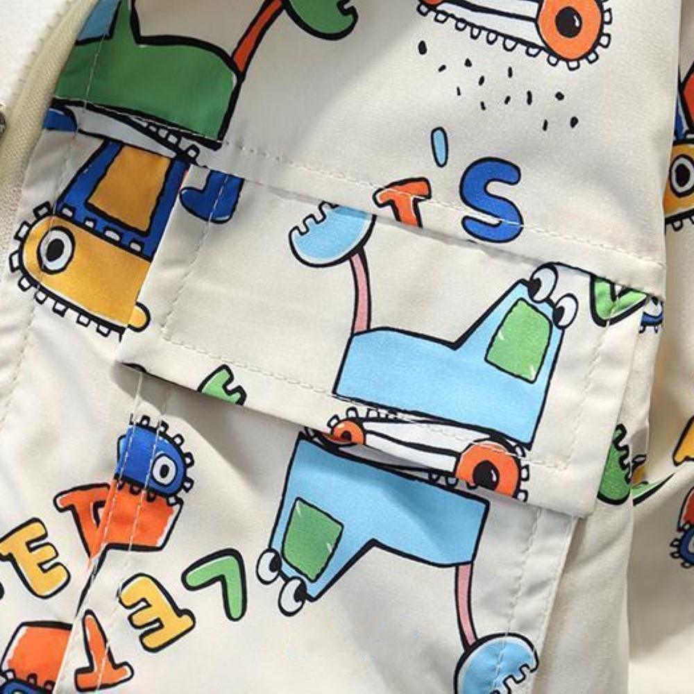 Boys Cartoon Car Hooded Zipper Jacket Baby Boy Wholesale Clothing - PrettyKid