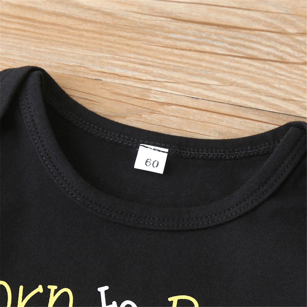 Baby Boys Cartoon Letter Printed Long Sleeve Tops - PrettyKid