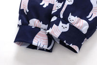 Boys Cat Print Long Sleeve Top & Pants Boys Clothes Wholesale - PrettyKid