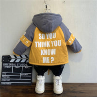 Boys Color Matching Hooded Cotton Coat Wholesale Boys Clothing Suppliers - PrettyKid