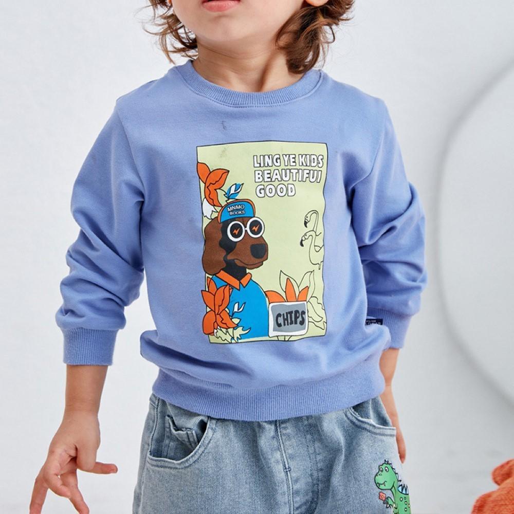 Boys Cool Dog Letter Printed Top Little Boys Wholesale Clothing - PrettyKid