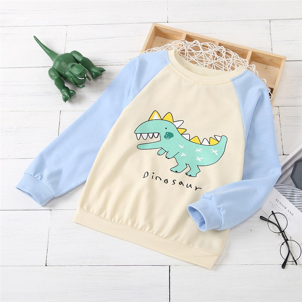 Boys Cute Dinosaur Printed Long Sleeve Tops Wholesale Boy Clothes - PrettyKid
