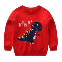 Boys Dinosaur Pattern Knitting Sweater Wholesale Clothing For Boys - PrettyKid