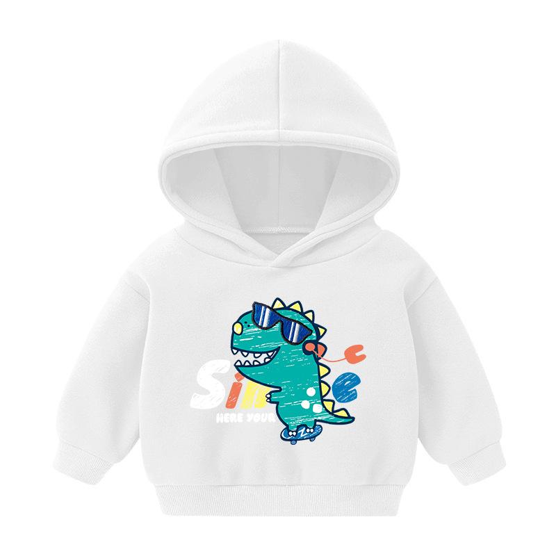 Boys Dinosaur Printed Hooded Long Sleeve Shirt Boy Clothing Wholesale - PrettyKid