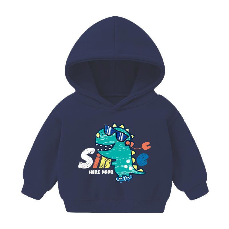 Boys Dinosaur Printed Hooded Long Sleeve Shirt Boy Clothing Wholesale - PrettyKid