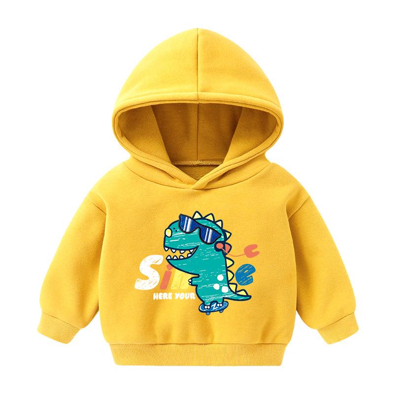 Boys Dinosaur Printed Hooded Long Sleeve Shirt Boy Clothing Wholesale - PrettyKid
