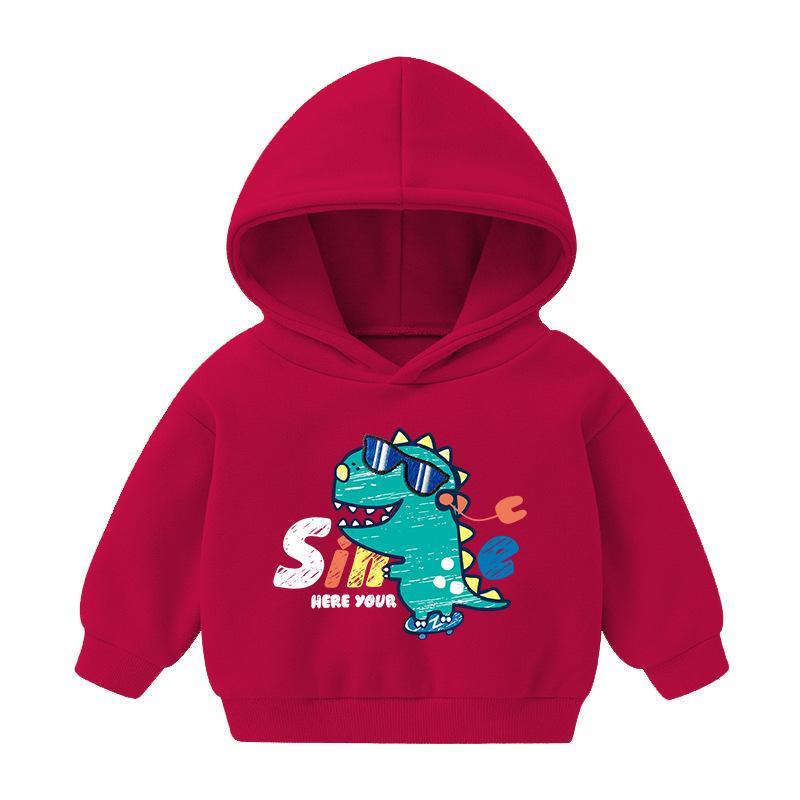 Boys Dinosaur Printed Hooded Long Sleeve Shirt Boy Clothing Wholesale - PrettyKid