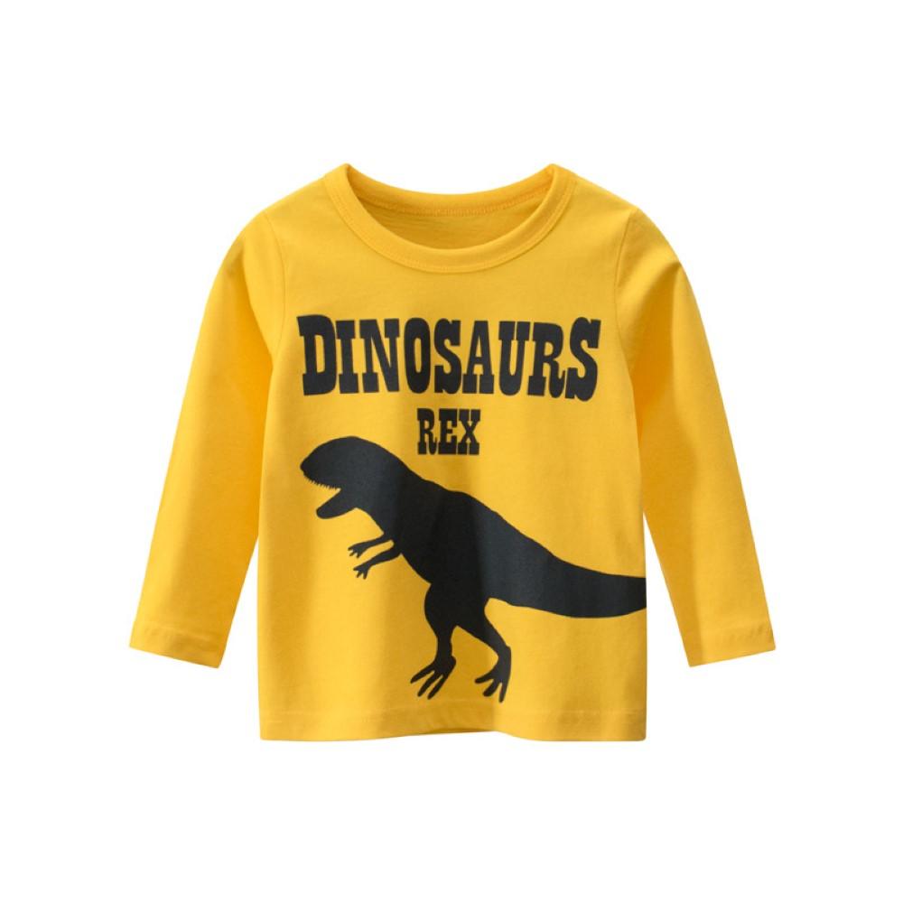 Boys Dinosaur Rex Shadow Pattern Long Sleeves Shirt Boy Wholesale Clothing - PrettyKid