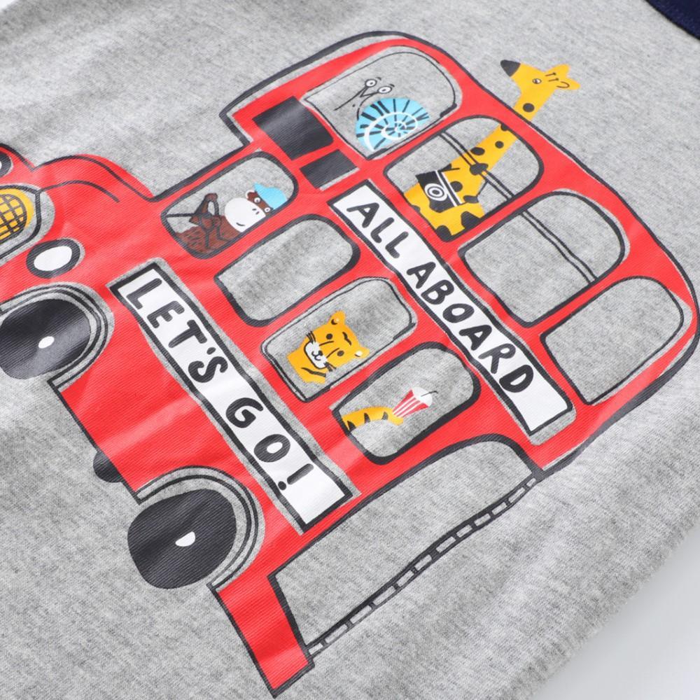 Boys Double-decker Bus Animal Pattern Top Wholesale Boys Boutique Clothing - PrettyKid