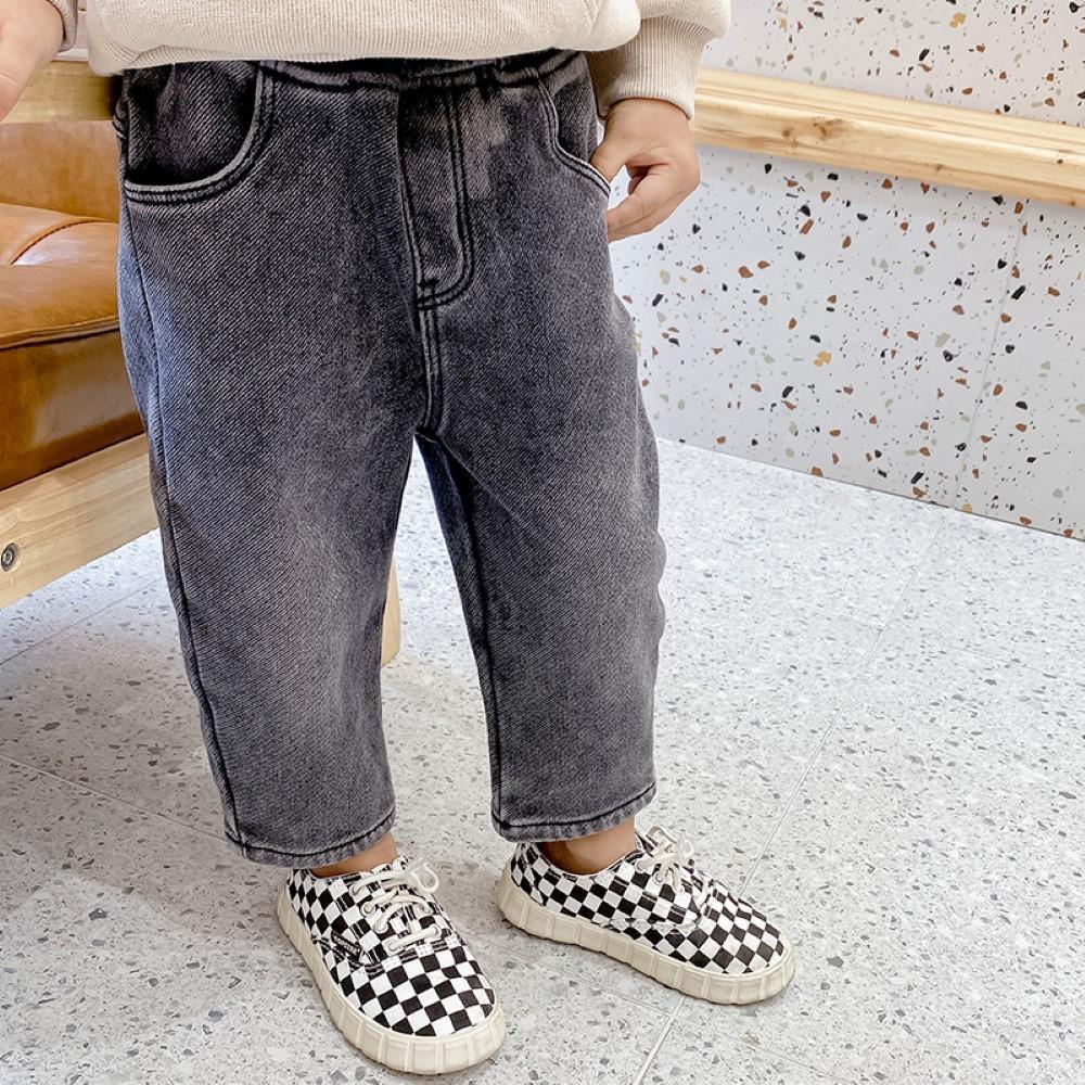 Boys Elastic Band Smile Printed Pants Wholesale Boys Jeans - PrettyKid