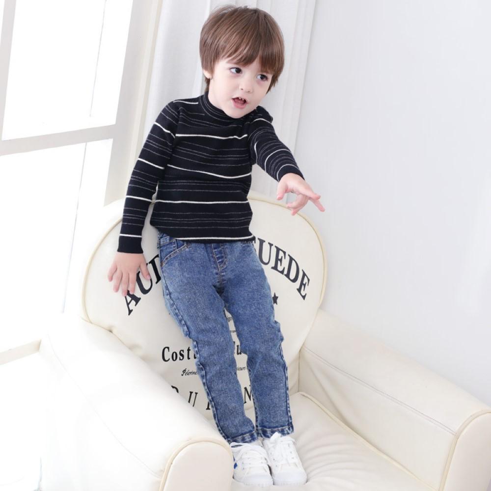 Boys Elastic band Solid Jeans Wholesale Boys Jeans - PrettyKid