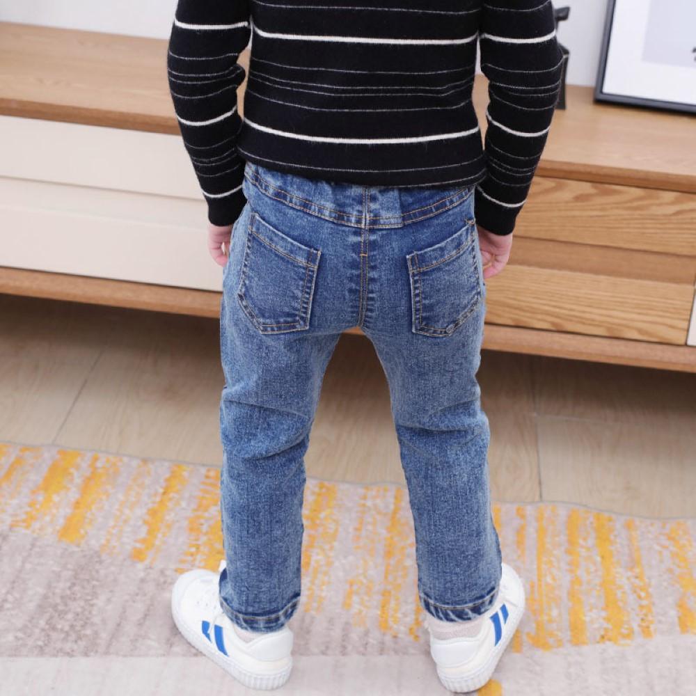 Boys Elastic band Solid Jeans Wholesale Boys Jeans - PrettyKid