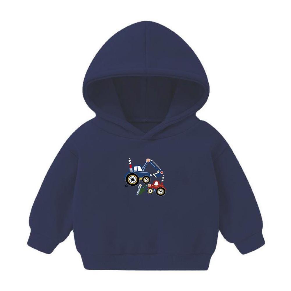 Boys Excavator Cartoon Printed Hooded Top Wholesale Boys Clothing Suppliers - PrettyKid