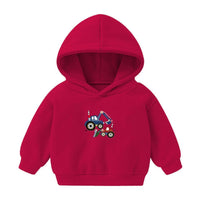 Boys Excavator Cartoon Printed Hooded Top Wholesale Boys Clothing Suppliers - PrettyKid