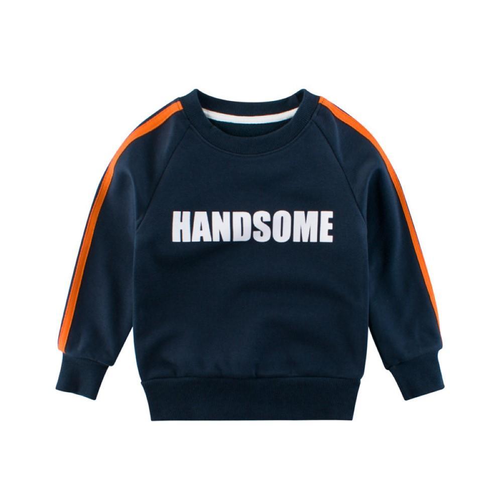 Boys Handsome Printed Round Neck Long Sleeves Top Wholesale Boys Clothing Suppliers - PrettyKid