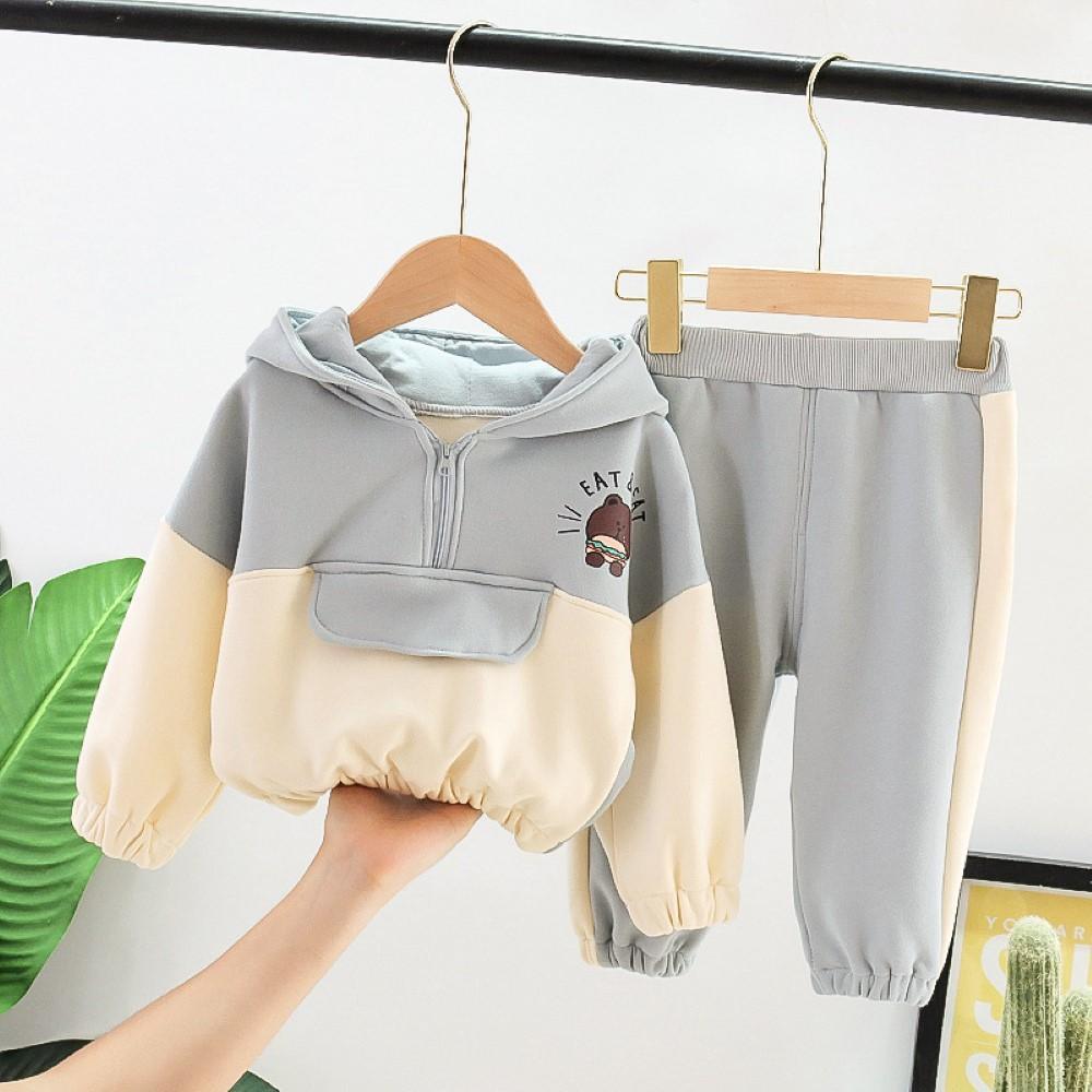 Baby Boys Hooded Cartoon little Bear Boys Casual Suits - PrettyKid