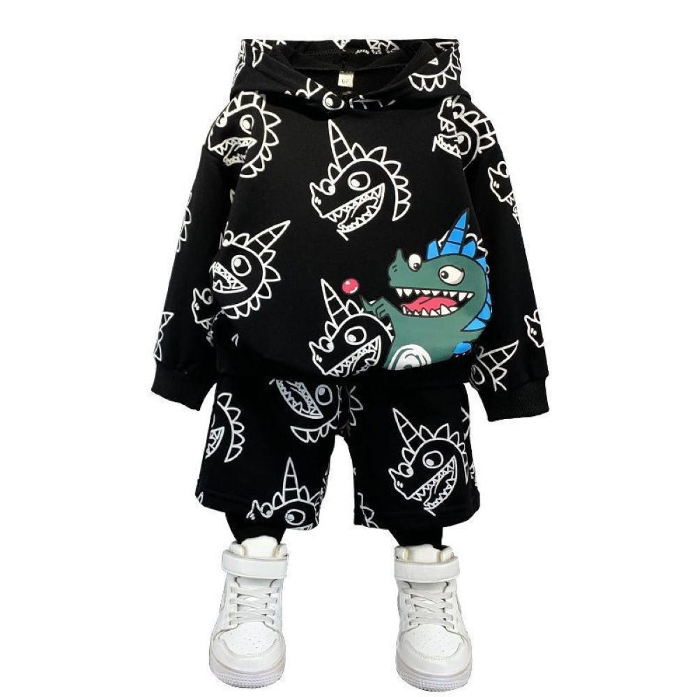 Boys Hooded Happy Dinosaur Printed Suits Wholesale Toddler Boy Clothes - PrettyKid