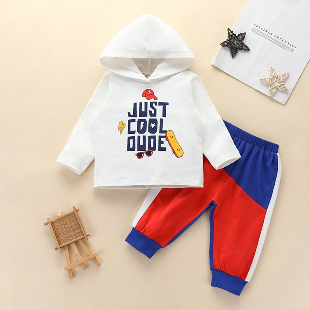 Boys Hooded Letter Printed Sport Suits Wholesale Boys Suits - PrettyKid