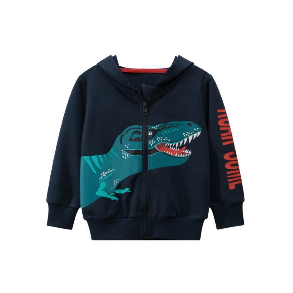 Boys Hooded Zipper Dinosaur Jcaket Wholesale Boys Clothing - PrettyKid