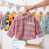 Boys Lapel Lattice Cartoon Letter Printed Shirt Boy Clothes Wholesale - PrettyKid