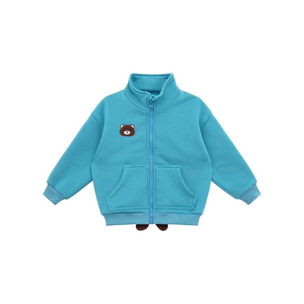 Boys Lapel Zipper Little Bear Printed Jacket Little Boy Boutique Wholesale - PrettyKid