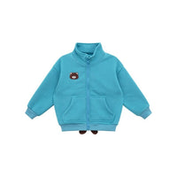 Boys Lapel Zipper Little Bear Printed Jacket Little Boy Boutique Wholesale - PrettyKid