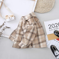 Boys Lattice Pattrn Lapel Long Sleeves Shirt Wholesale Boys Clothing Suppliers - PrettyKid