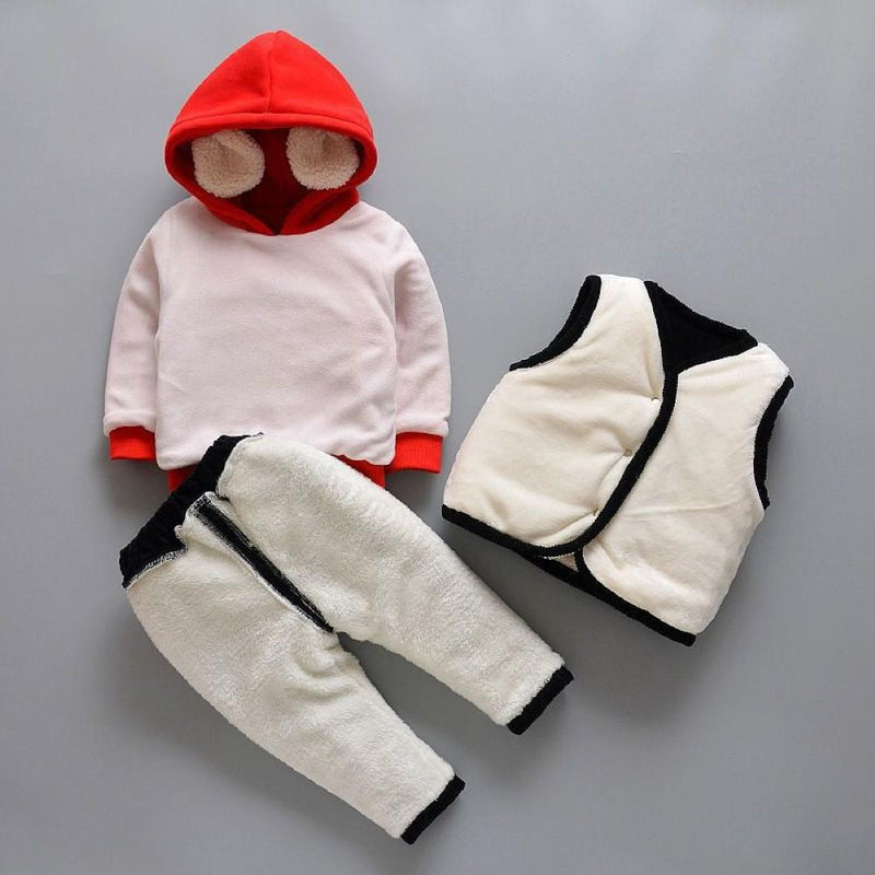 Boys Letter Pattern Hooded Top Vest & Pants Boys Casual Suits - PrettyKid