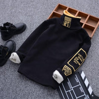Boys Letter Printed High Neck Top Wholesale Boy Boutique Clothing - PrettyKid