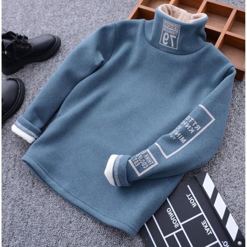 Boys Letter Printed High Neck Top Wholesale Boy Boutique Clothing - PrettyKid